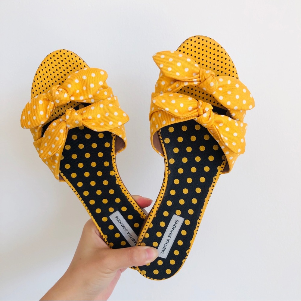 Tabitha Simmons Cleo Polka dots yellow sandals
